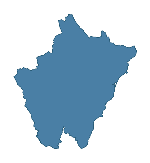 Detailed boundary map of DUNDRUM ward, Newry, Mourne and Down
