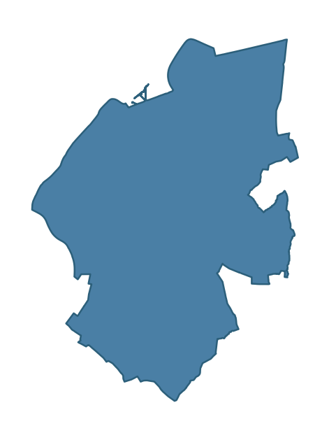 Detailed boundary map of ENAGH ward, Derry City and Strabane