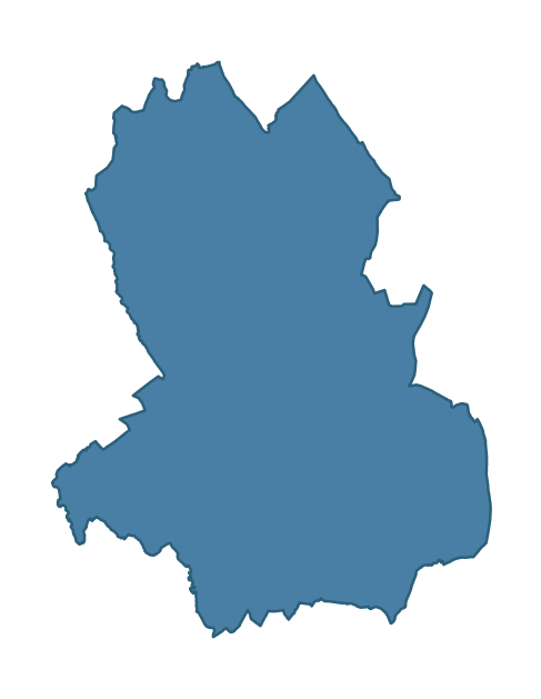 Detailed boundary map of FORKHILL ward, Newry, Mourne and Down
