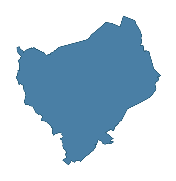 Detailed boundary map of GLENRAVEL ward, Mid and East Antrim