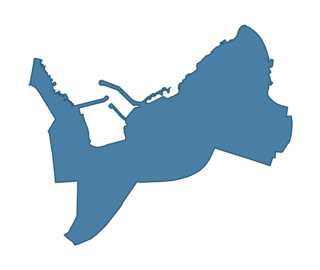 Detailed boundary map of HARBOUR ward, Ards and North Down