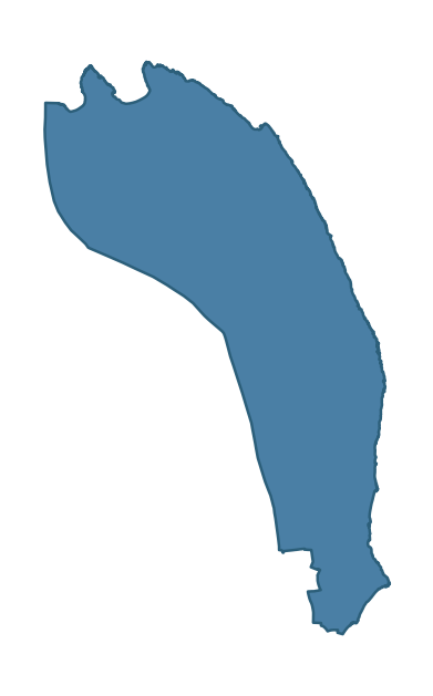 Detailed boundary map of ISLANDMAGEE ward, Mid and East Antrim