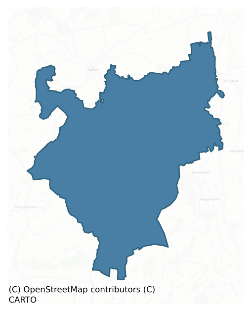 Detailed boundary map of KELLS ward, Mid and East Antrim