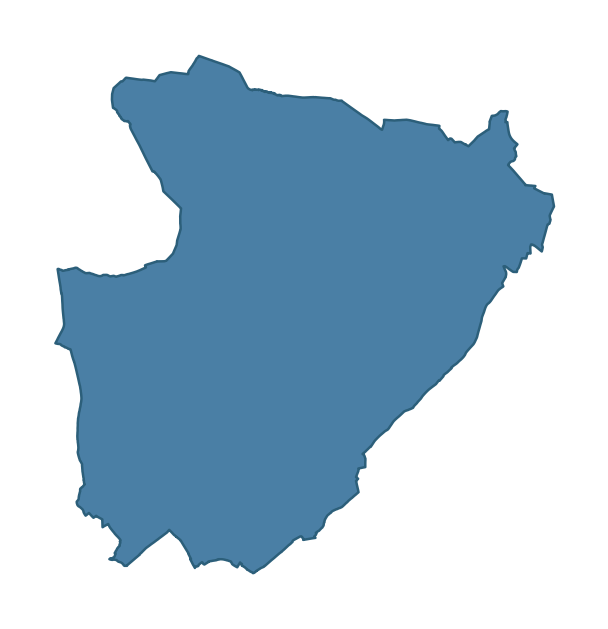 Detailed boundary map of KILWAUGHTER ward, Mid and East Antrim