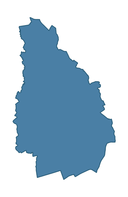 Detailed boundary map of KIRKINRIOLA ward, Mid and East Antrim