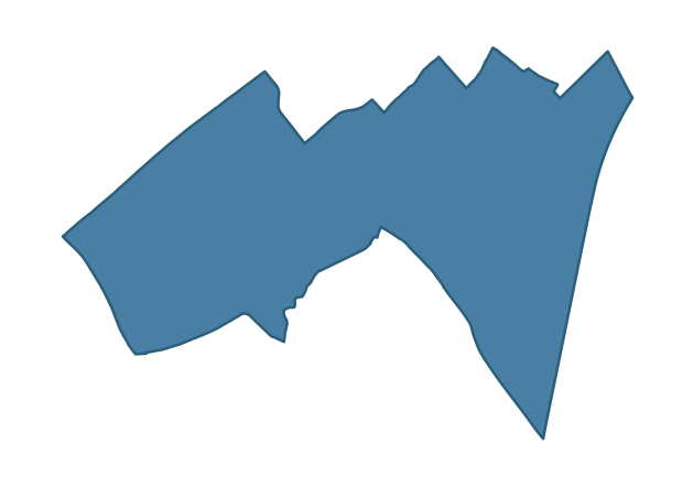 Detailed boundary map of LADYBROOK ward, Belfast