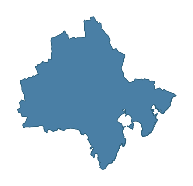 Detailed boundary map of LECALE ward, Newry, Mourne and Down
