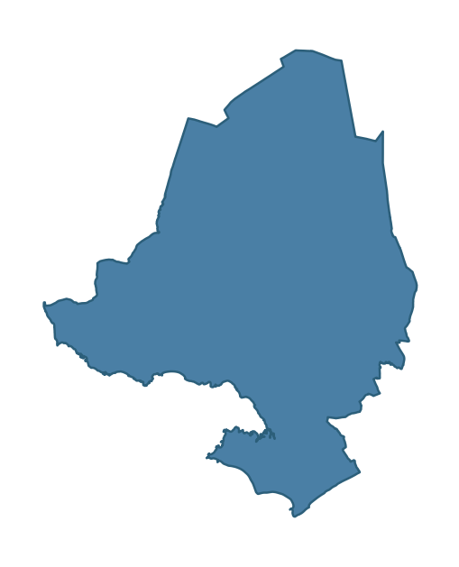 Detailed boundary map of LISNACREE ward, Newry, Mourne and Down