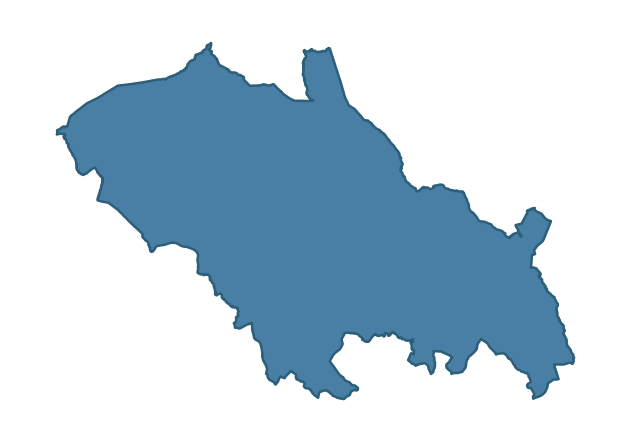 Detailed boundary map of LISSAN ward, Mid Ulster