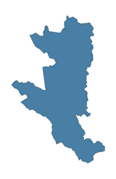 Detailed boundary map of MAINE ward, Mid and East Antrim
