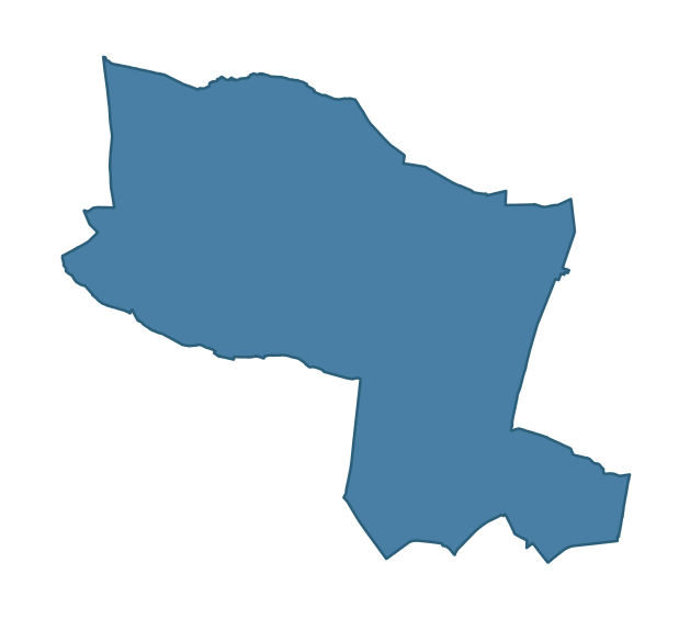 Detailed boundary map of MOSSLEY ward, Antrim and Newtownabbey