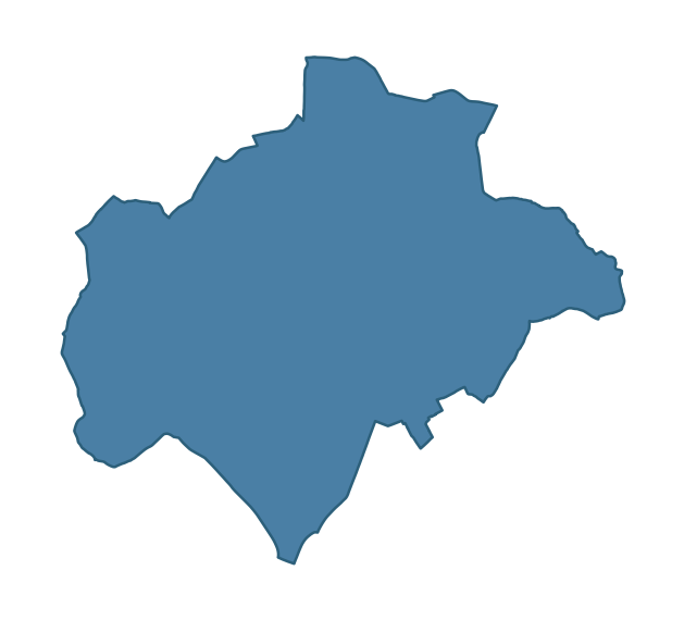 Detailed boundary map of MULLAGHMORE ward, Mid Ulster