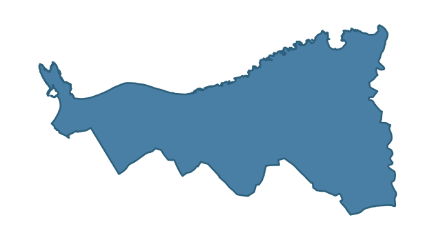Detailed boundary map of PORTRUSH and DUNLUCE ward, Causeway Coast and Glens