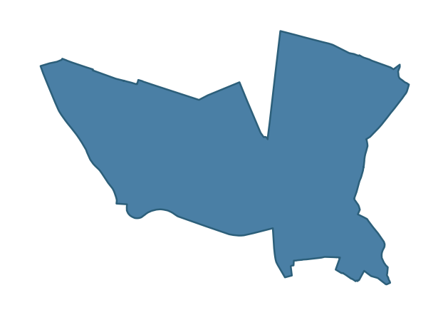 Detailed boundary map of ROSETTA ward, Belfast