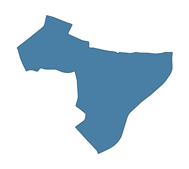 Detailed boundary map of SANDOWN ward, Belfast