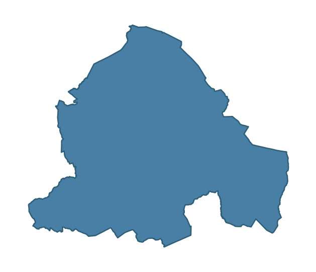 Detailed boundary map of SLEMISH ward, Mid and East Antrim