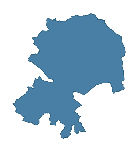 Detailed boundary map of STONYFORD ward, Lisburn and Castlereagh