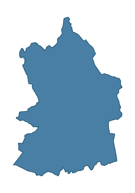 Detailed boundary map of TAMLAGHT O'CRILLY ward, Mid Ulster