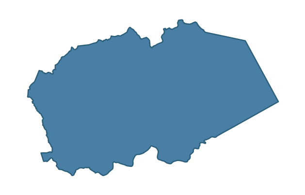 Detailed boundary map of THE LOUP ward, Mid Ulster