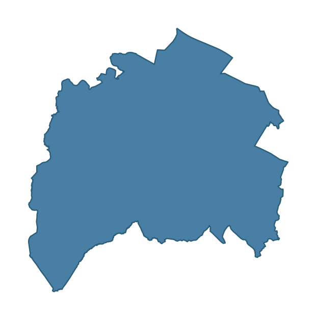 Detailed boundary map of TOBERMORE ward, Mid Ulster