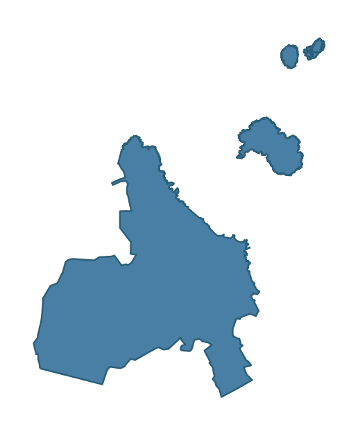 Detailed boundary map of WARREN ward, Ards and North Down