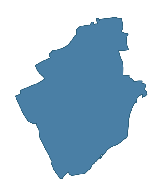 Detailed boundary map of WHITEHEAD SOUTH ward, Mid and East Antrim