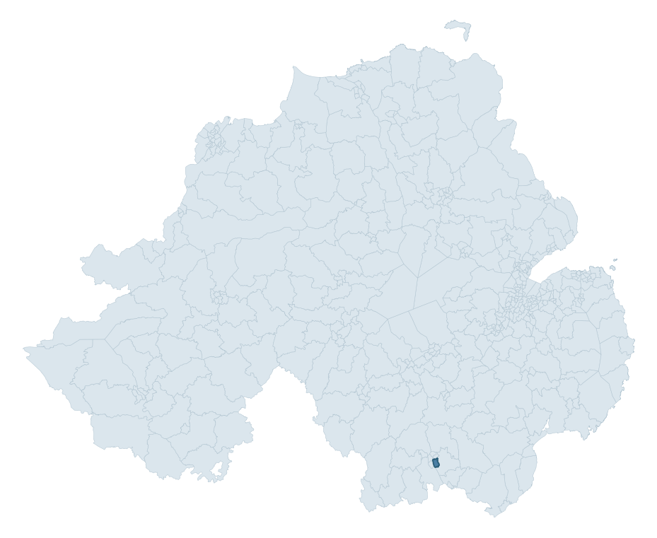 Regional context map showing ABBEY ward within Newry, Mourne and Down