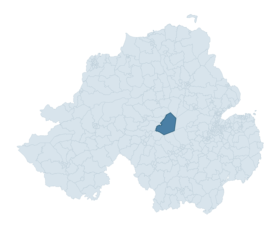 Regional context map showing ARDBOE ward within Mid Ulster