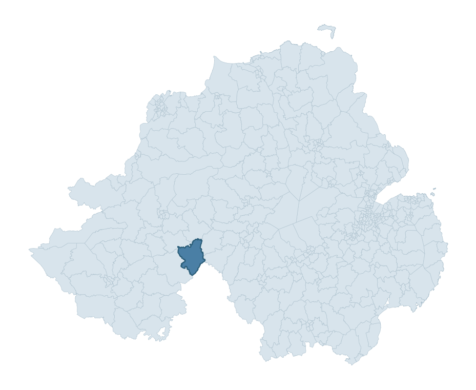 Regional context map showing AUGHER and CLOGHER ward within Mid Ulster