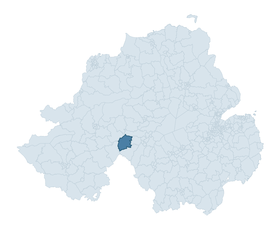 Regional context map showing BALLYGAWLEY ward within Mid Ulster