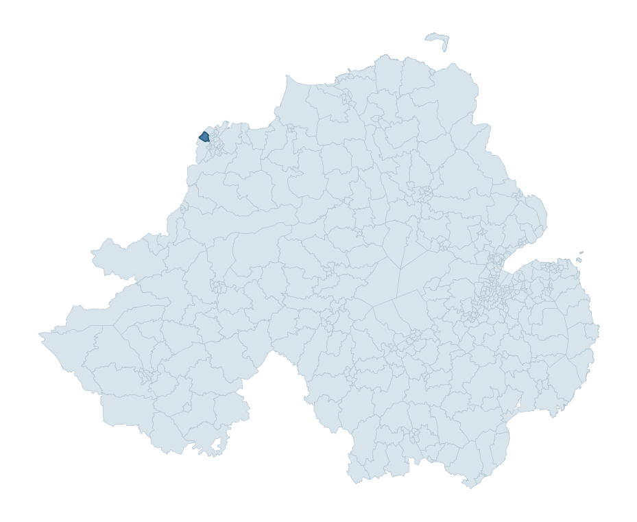 Regional context map showing BALLYMAGROARTY ward within Derry City and Strabane