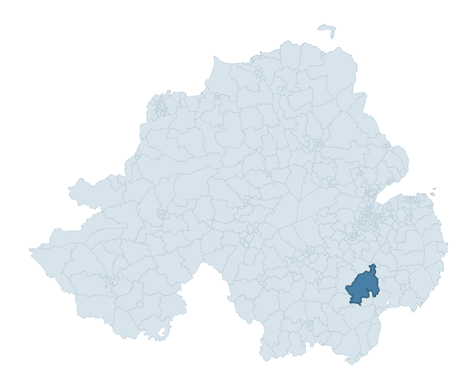 Regional context map showing BALLYWARD ward within Newry, Mourne and Down