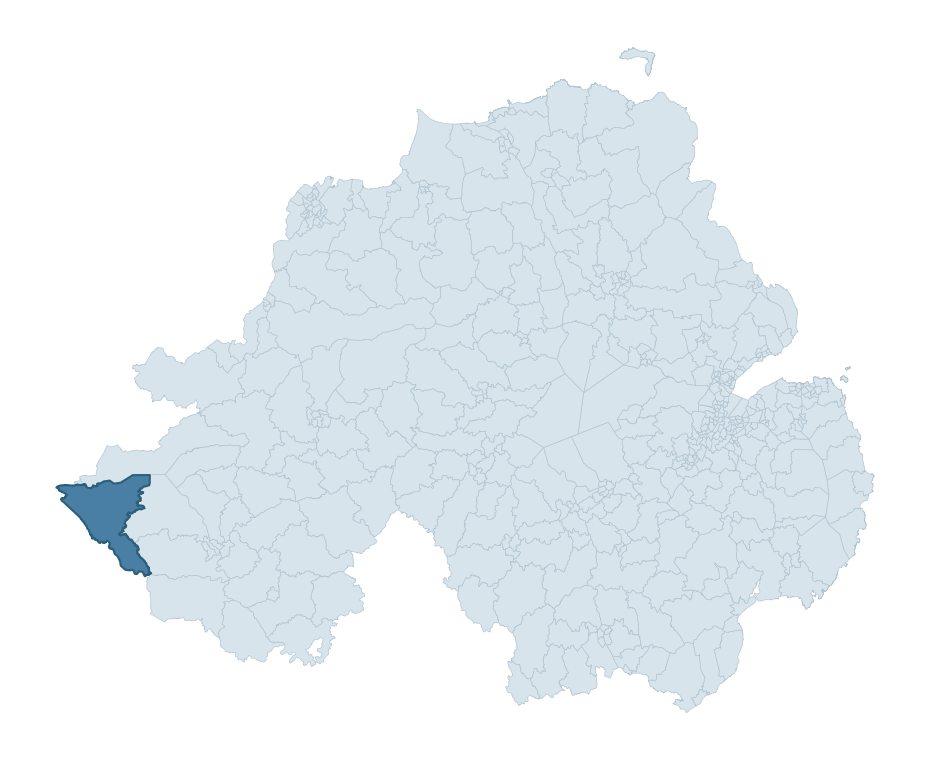Regional context map showing BELCOO and GARRISON ward within Fermanagh and Omagh