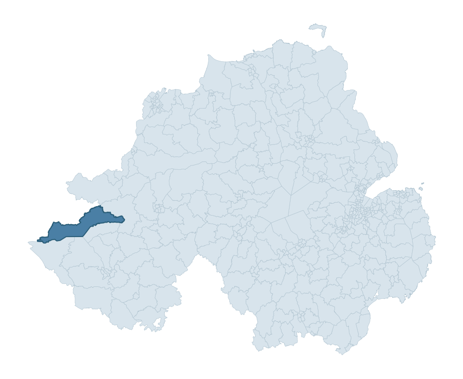 Regional context map showing BELLEEK and BOA ward within Fermanagh and Omagh