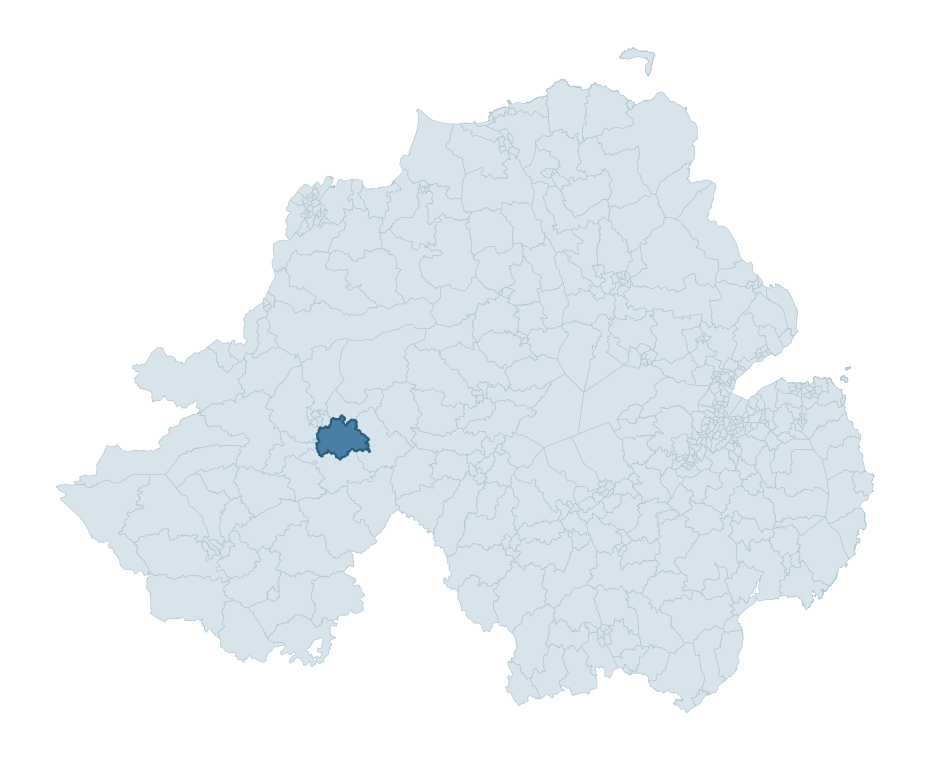 Regional context map showing BERAGH ward within Fermanagh and Omagh