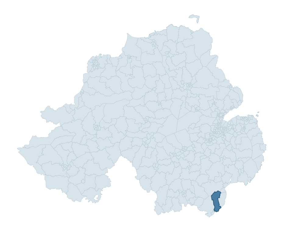 Regional context map showing BINNIAN ward within Newry, Mourne and Down