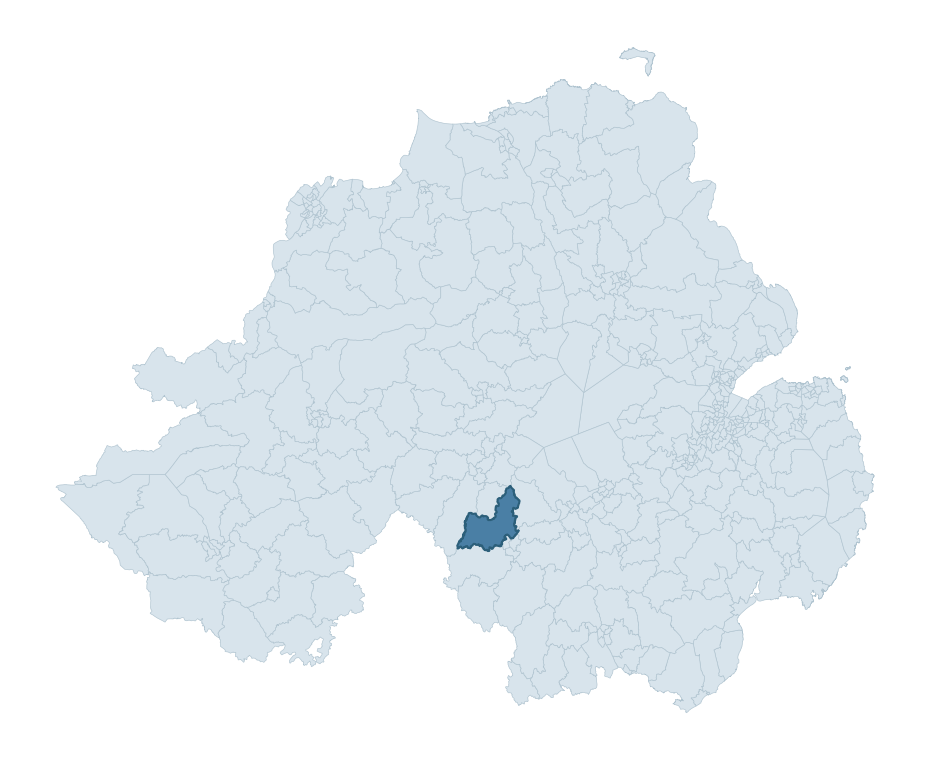 Regional context map showing BLACKWATERTOWN ward within Armagh City, Banbridge and Craigavon