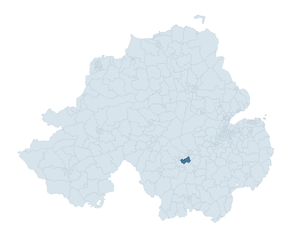 Regional context map showing BLEARY ward within Armagh City, Banbridge and Craigavon