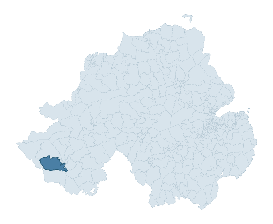 Regional context map showing BOHO CLEENISH and LETTERBREEN ward within Fermanagh and Omagh