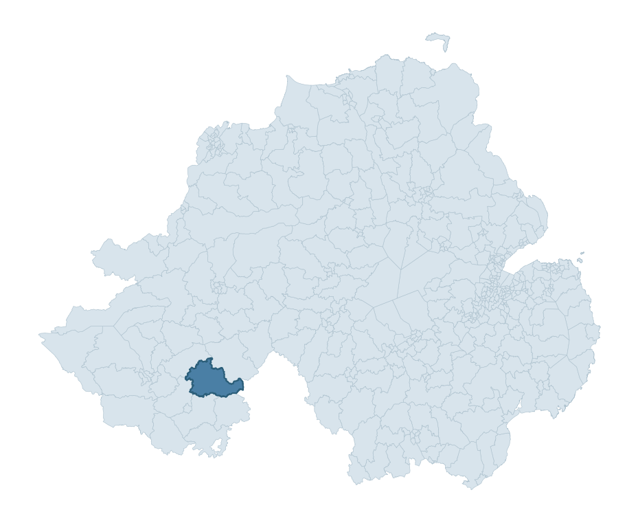 Regional context map showing BROOKEBOROUGH ward within Fermanagh and Omagh