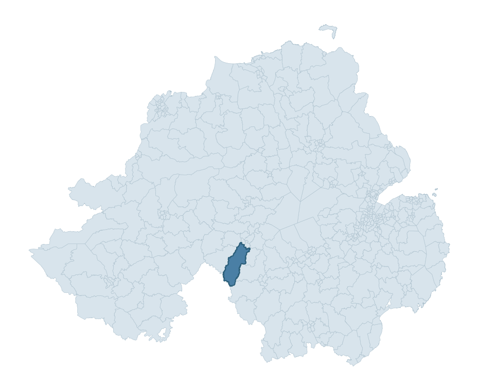 Regional context map showing CALEDON ward within Mid Ulster