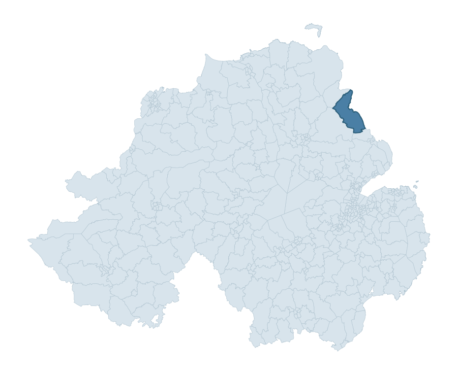 Regional context map showing CARNLOUGH and GLENARM ward within Mid and East Antrim