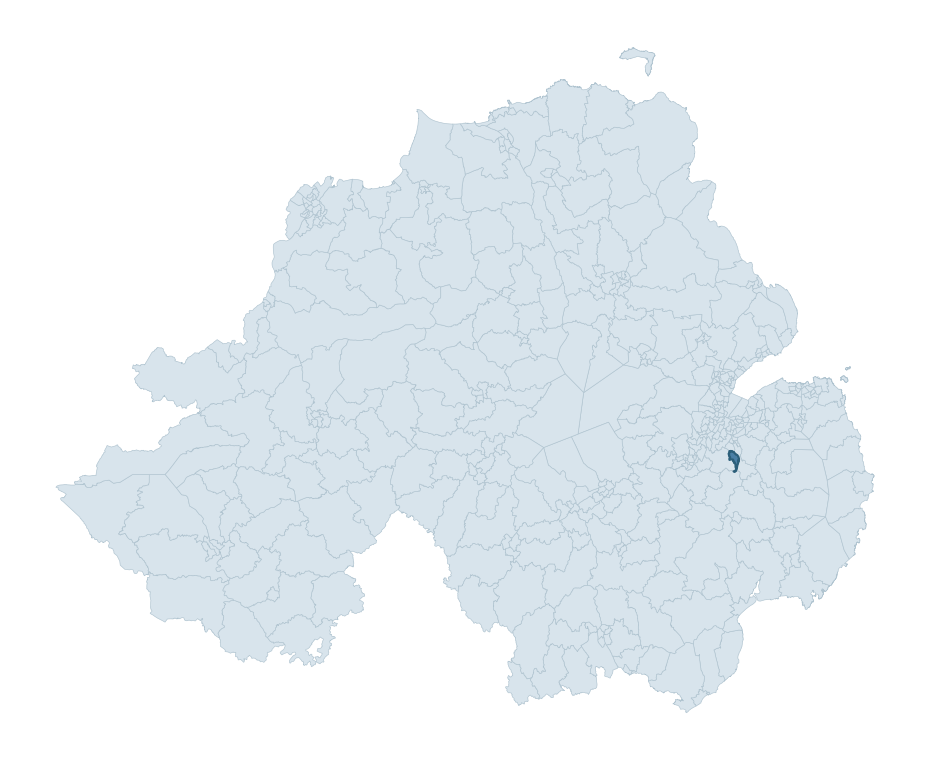 Regional context map showing CARRYDUFF WEST ward within Lisburn and Castlereagh