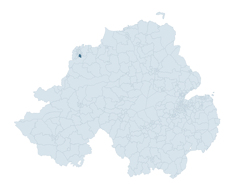 Regional context map showing CLONDERMOT ward within Derry City and Strabane