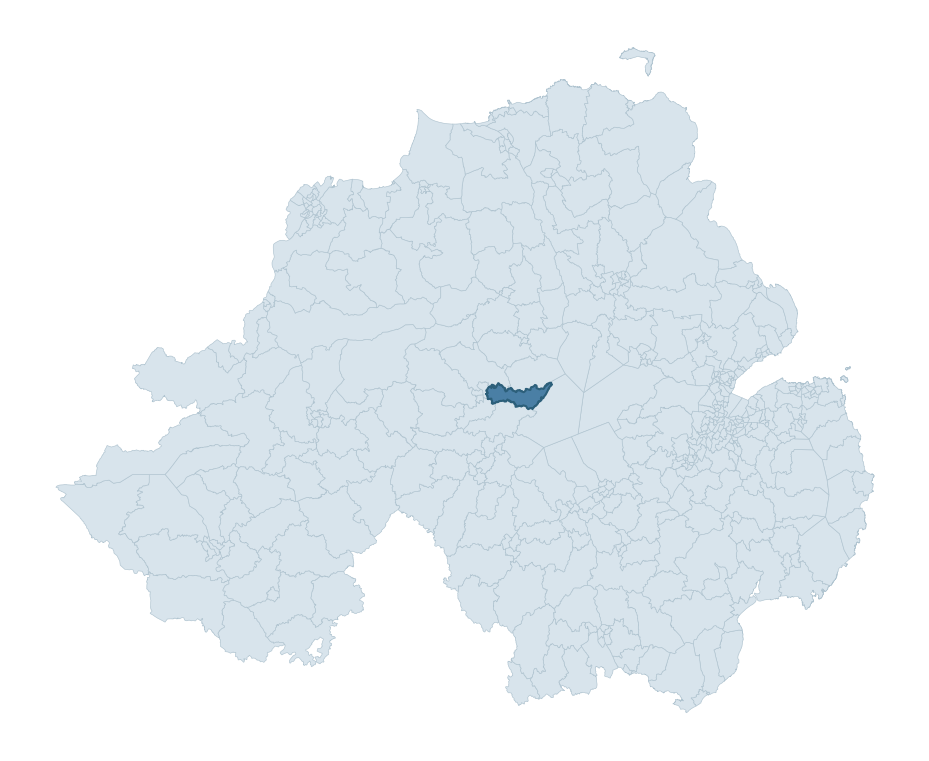 Regional context map showing COAGH ward within Mid Ulster
