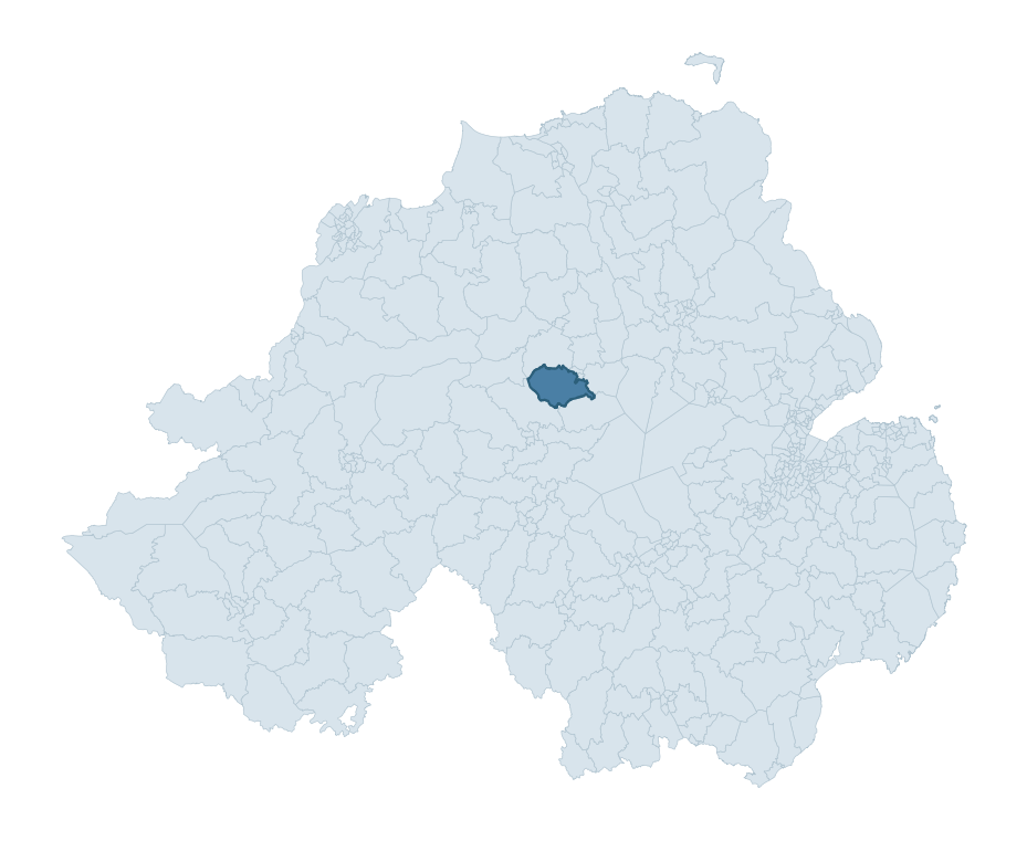 Regional context map showing COOLSHINNY ward within Mid Ulster