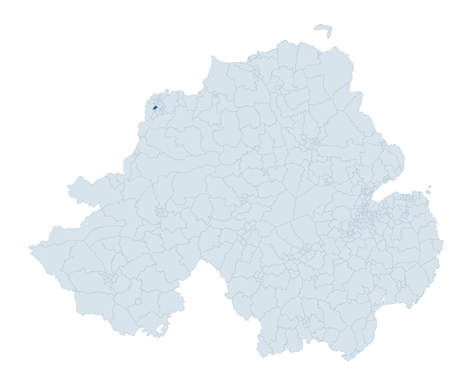 Regional context map showing CREGGAN ward within Derry City and Strabane