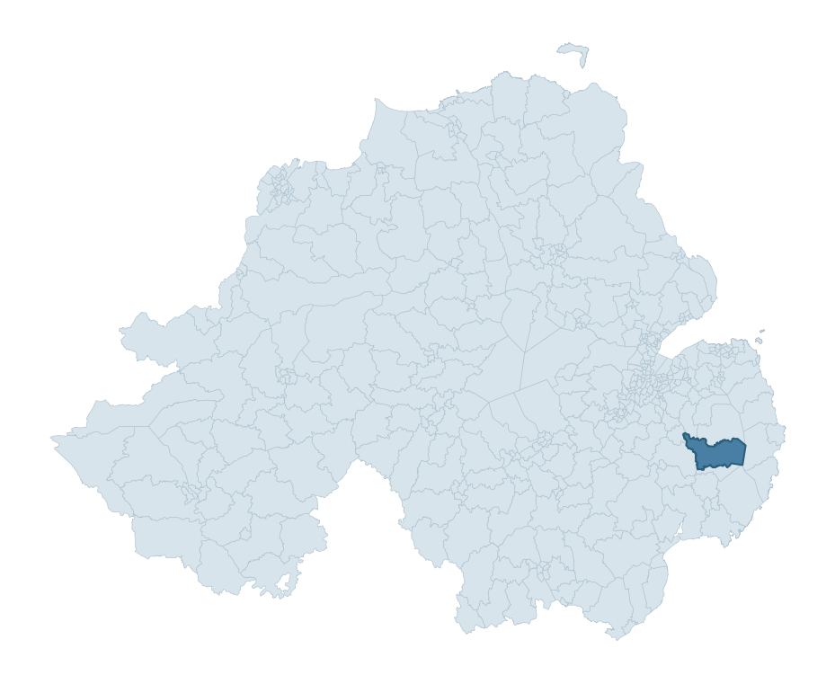 Regional context map showing DERRYBOY ward within Newry, Mourne and Down