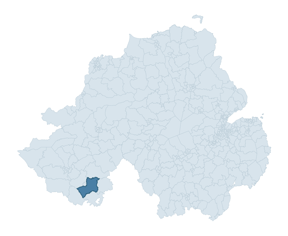 Regional context map showing DONAGH ward within Fermanagh and Omagh