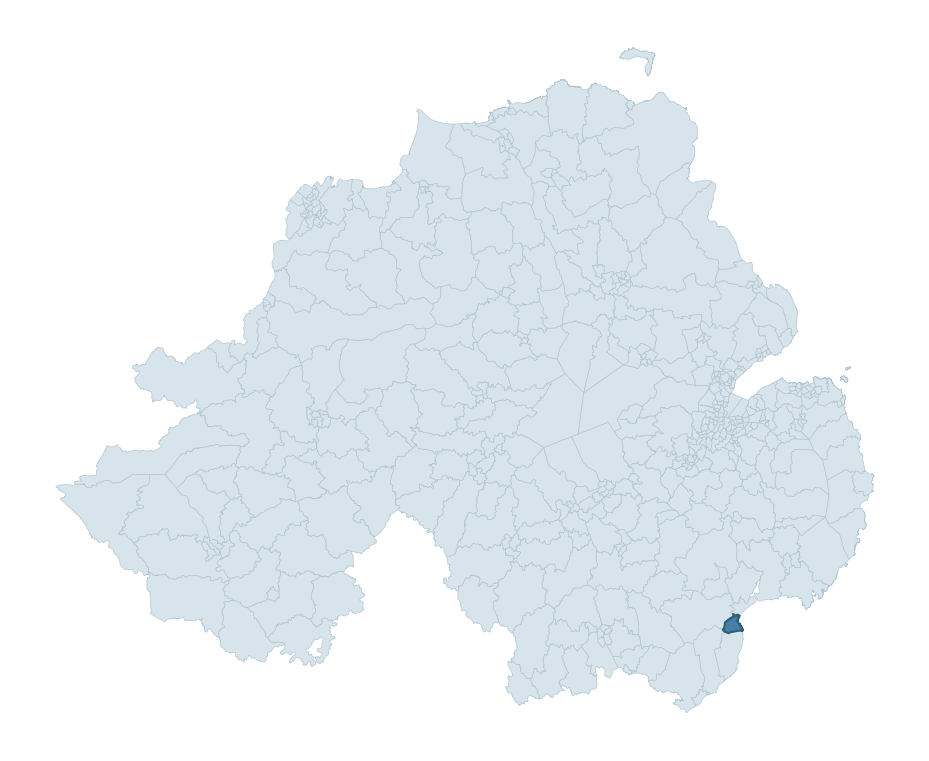 Regional context map showing DONARD ward within Newry, Mourne and Down